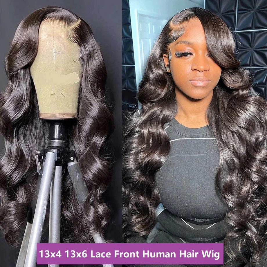 Body Wave Brazilian Lace Closure Glueless Human Hair Wig - Braids Hair N More