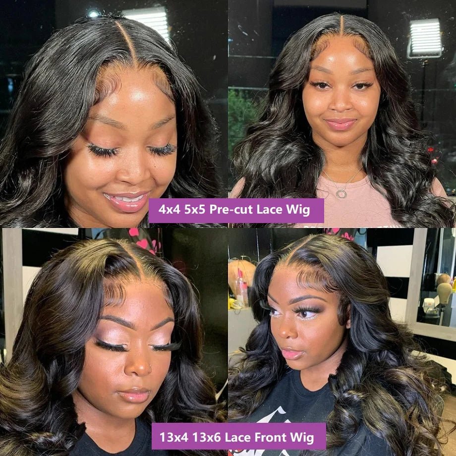 Body Wave Brazilian Lace Closure Glueless Human Hair Wig - Braids Hair N More