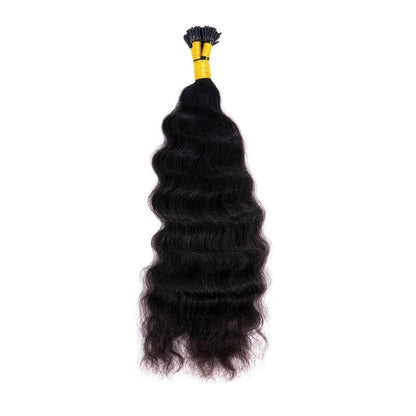 Indian Curly Natural Black I-Tip - Braids Hair N More