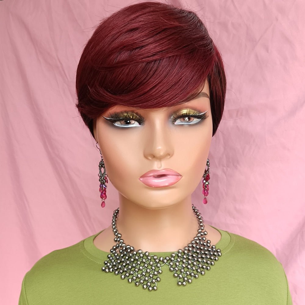 Short pixie cut human hotsell hair wigs